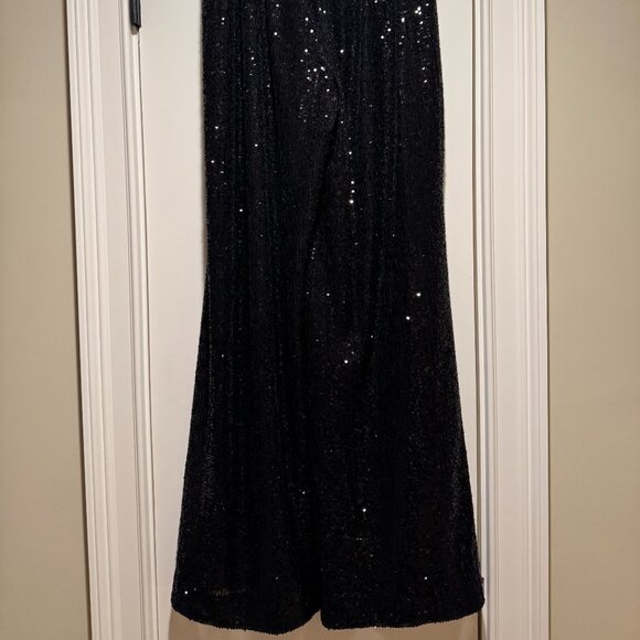 Banana Republic Sequin Black Wide Leg Pants - Picture 5 of 9